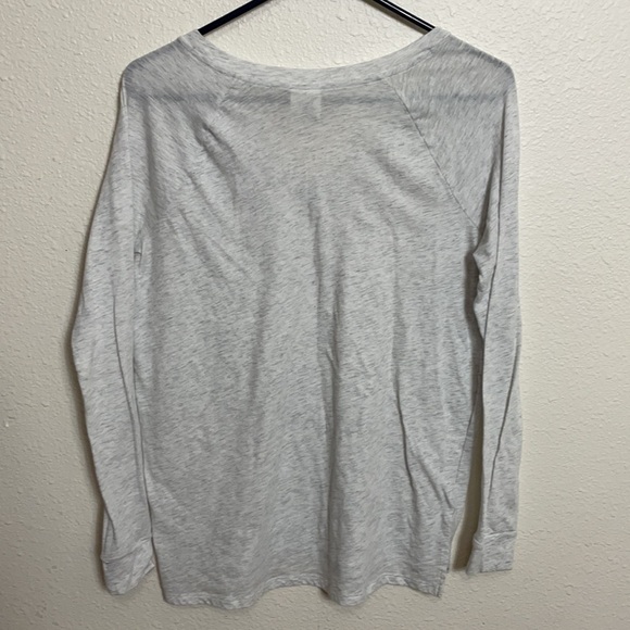 Pink Victoria Secret Oversized Long Sleeve Top Heathered Gray White Size XS - Picture 2 of 8
